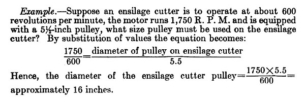 Pulley Ratio Example
